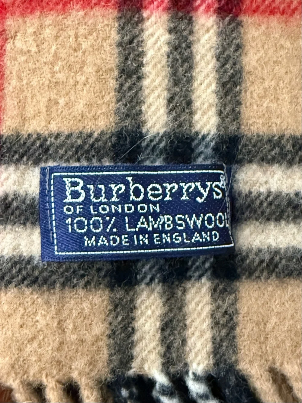 Burberry Camel Plaid Fringe Scarf Coat Burberrys Vintage